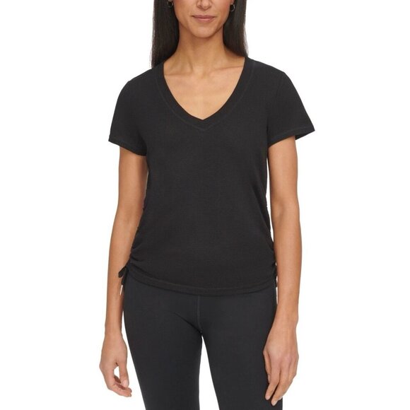 Calvin Klein Women’s Regular fit Short Sleeve T-Shirt Shirt M Black Solid New - Picture 1 of 15